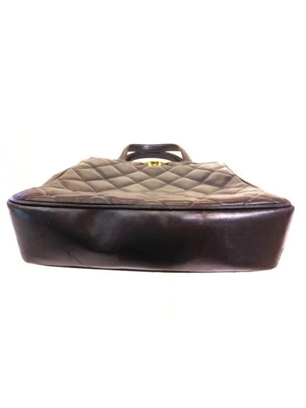 Chanel Handbag Quilted Lambskin Big CC Logo Gold Black